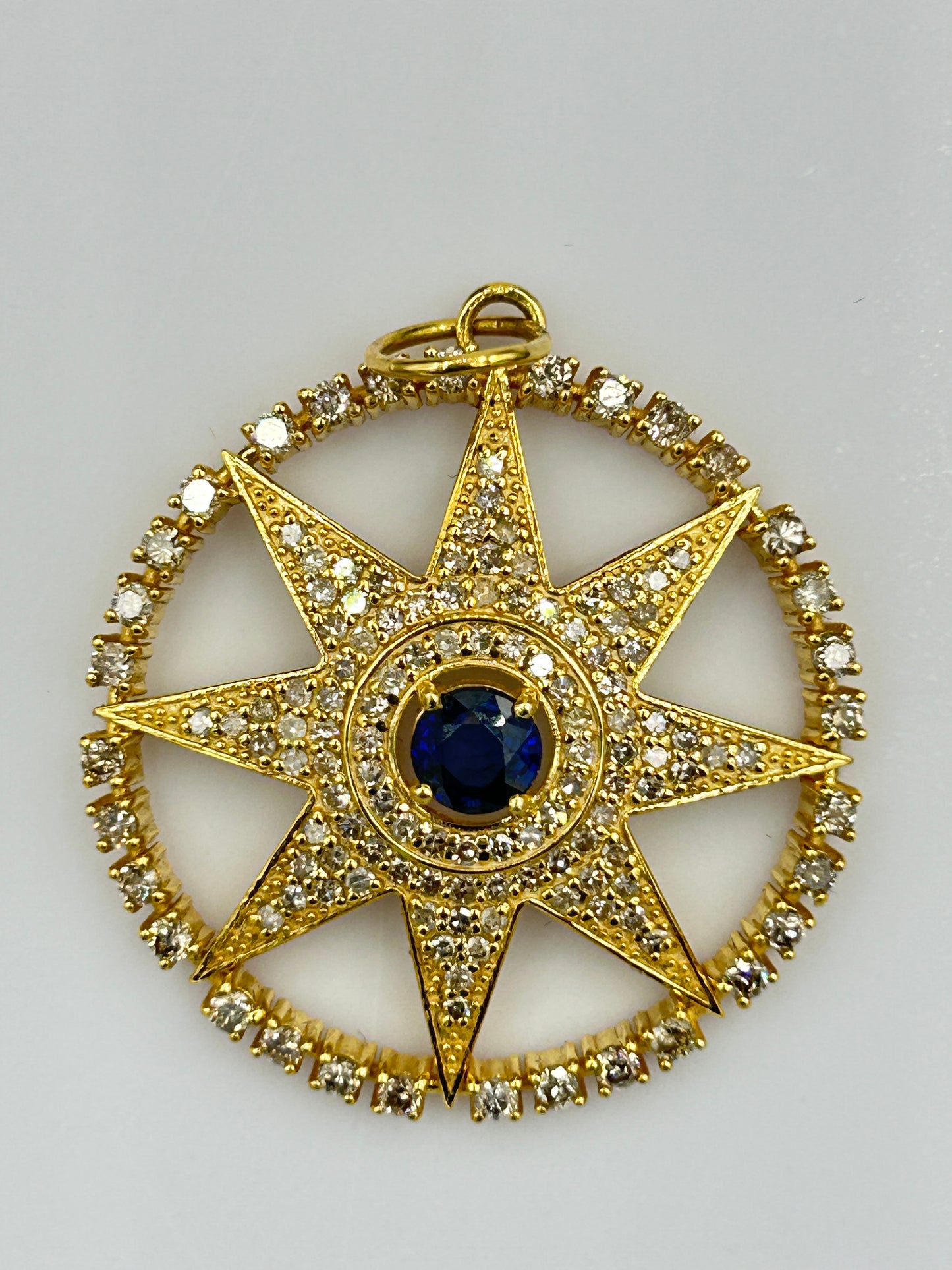 Star 14k Solid Gold Diamond Pendants