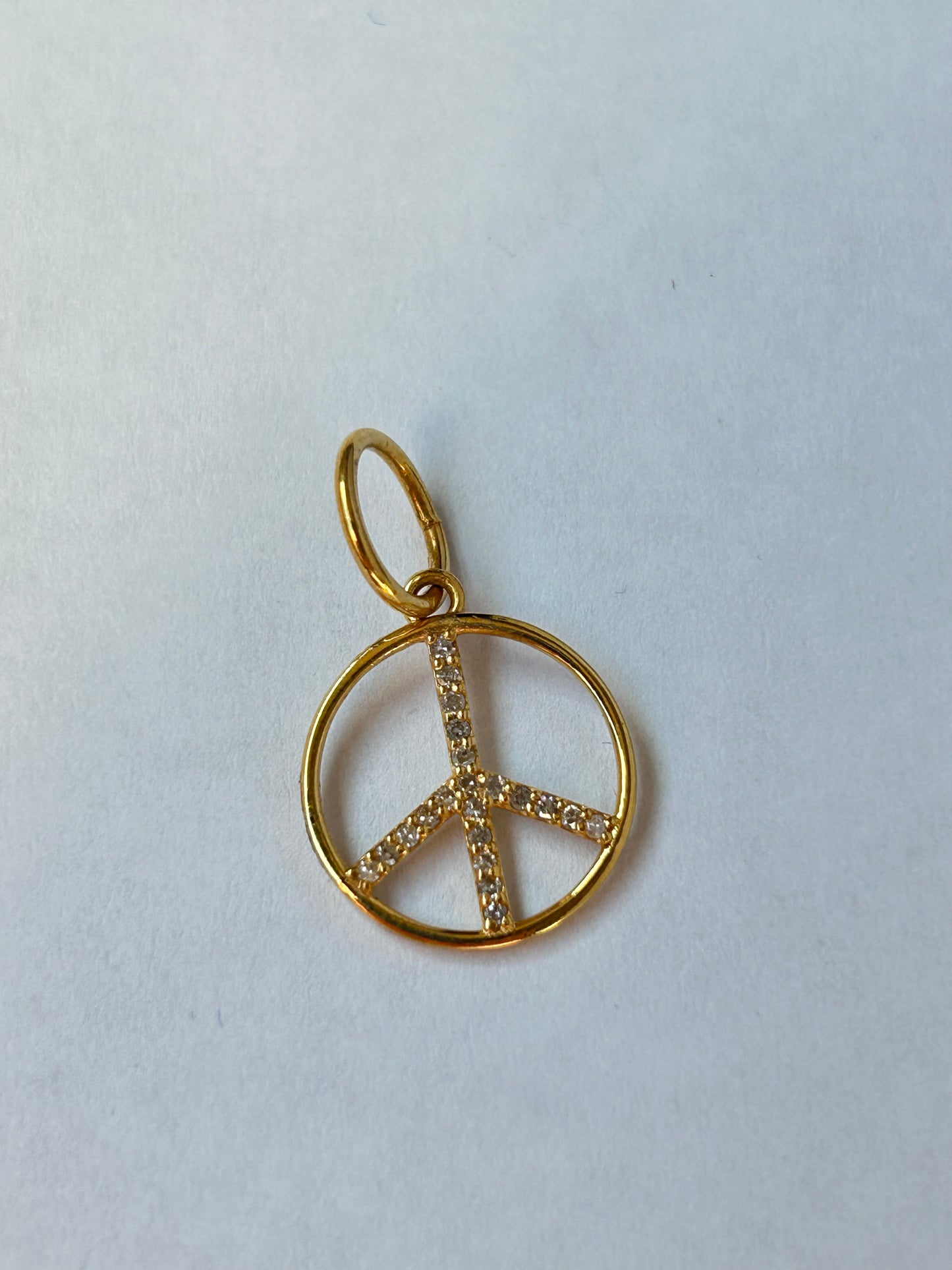 Peace Sign 14K Gold Necklace