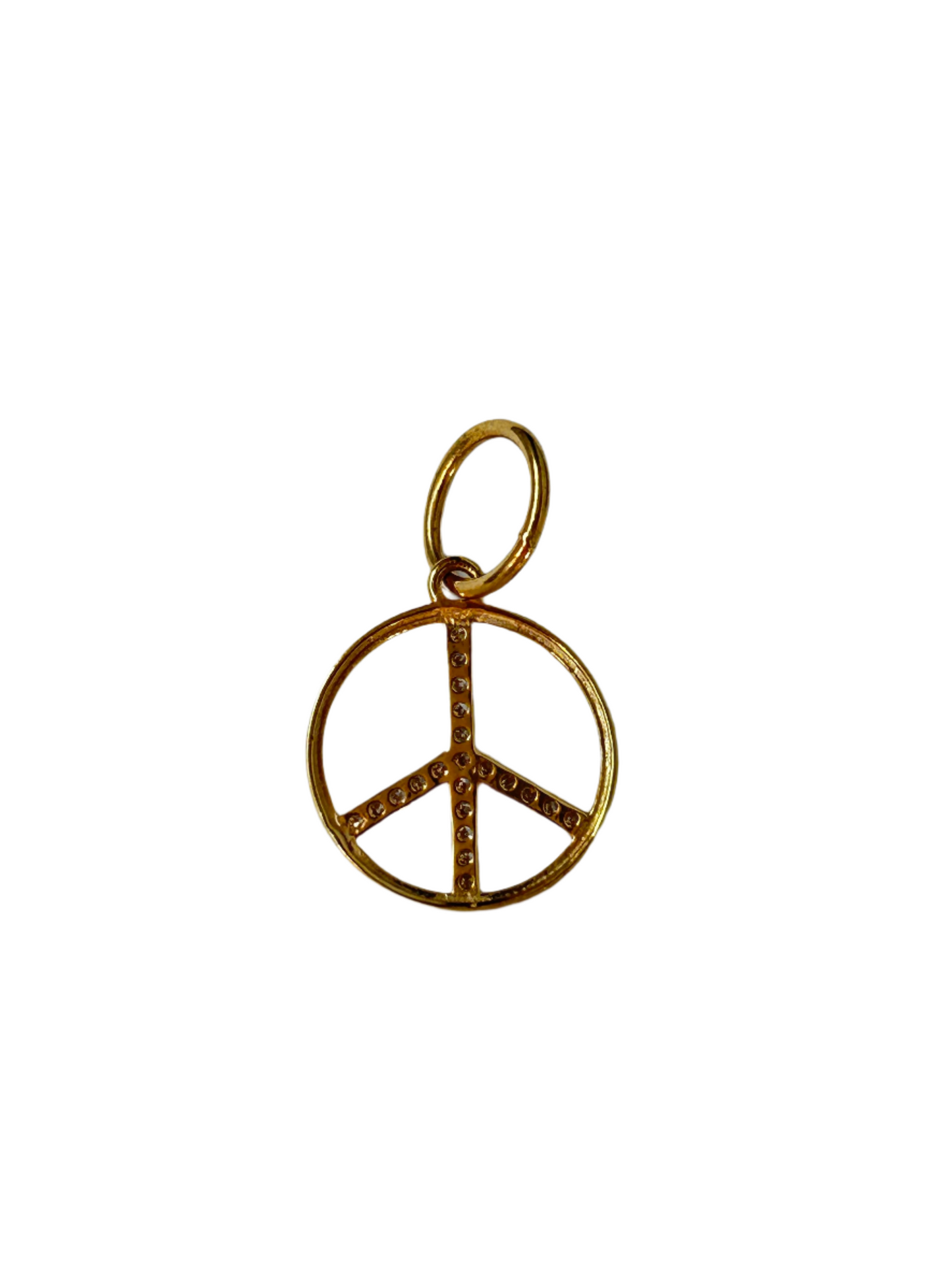 Peace Sign 14K Gold Necklace