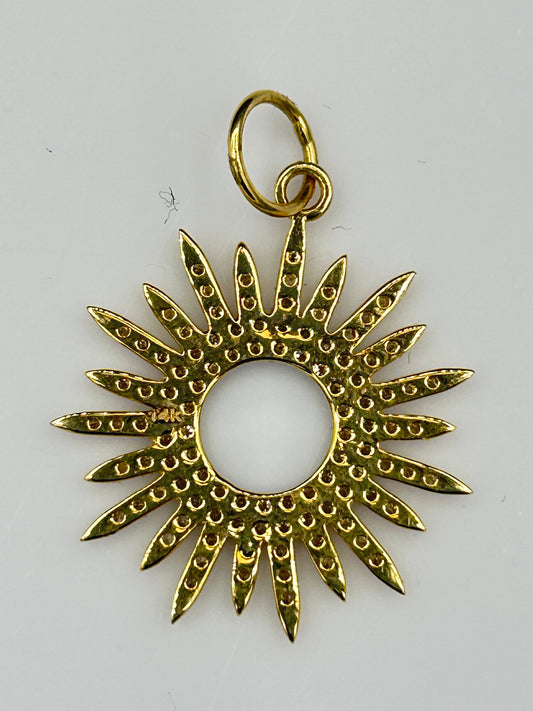 Star 14k Solid Gold Diamond Pendants