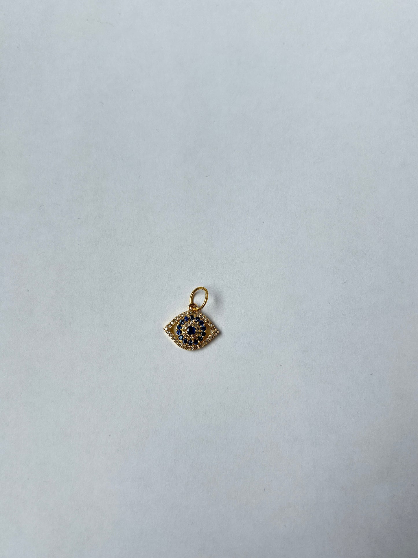 Evil eye 14k Solid Gold Diamond Necklace