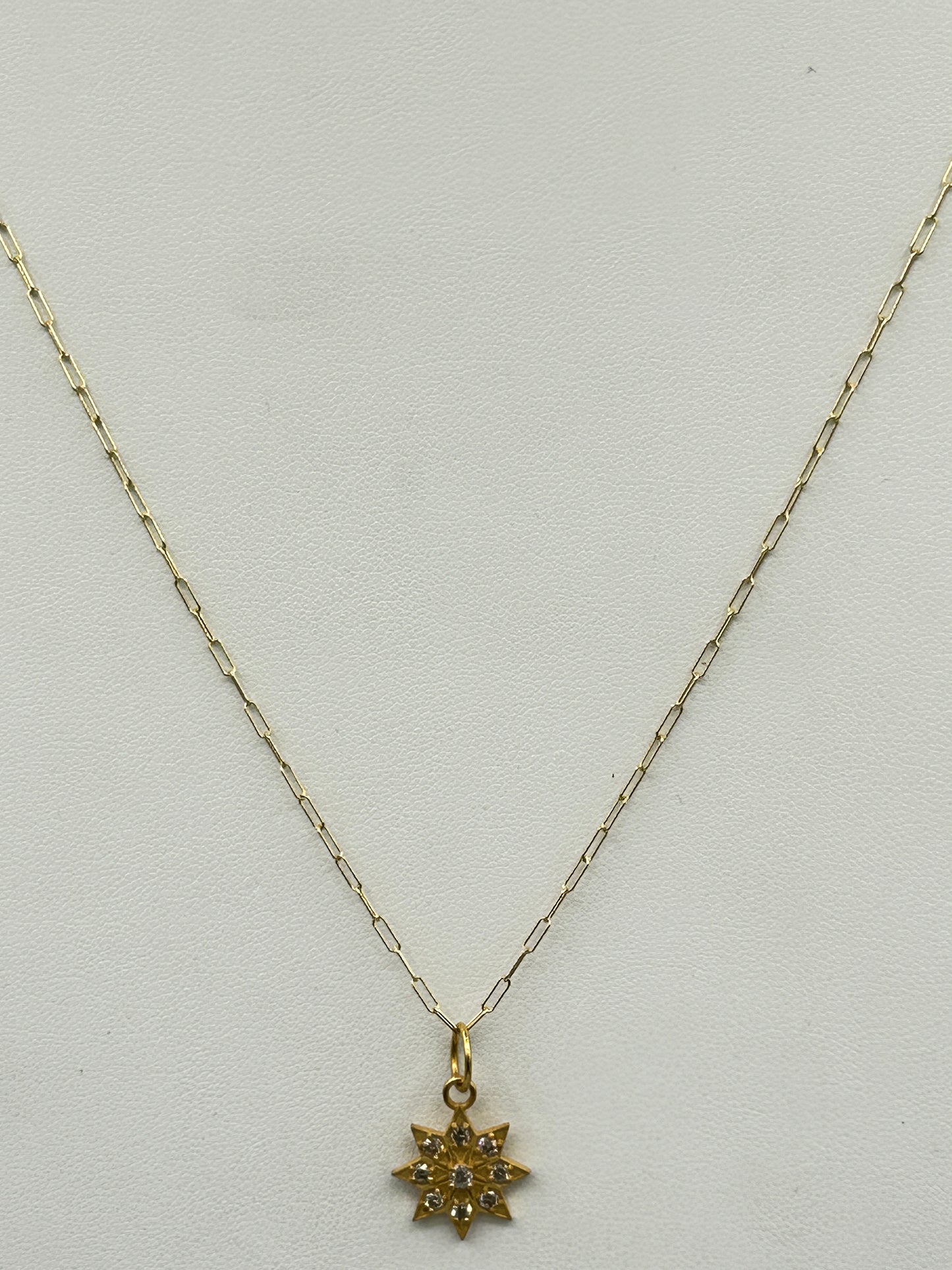 Star 14k Solid Gold Diamond Pendants
