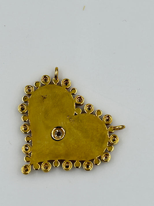 Heart 14k Solid Gold Diamond Pendants