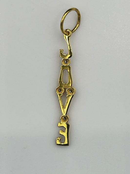 Love 14k Solid Gold Diamond Pendants