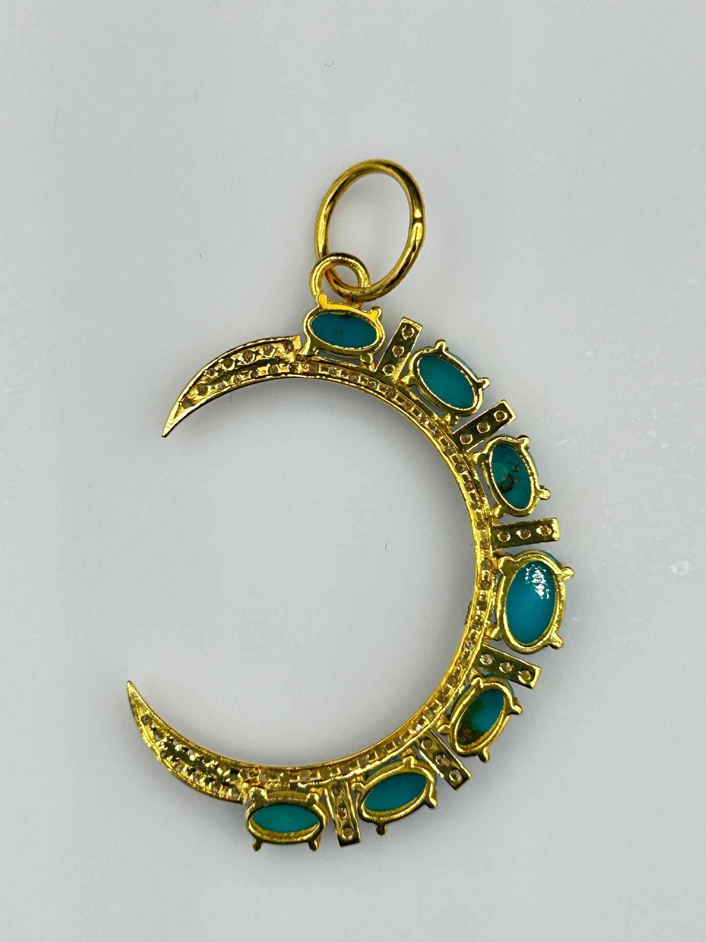 Moon 14k Solid Gold Diamond Pendants
