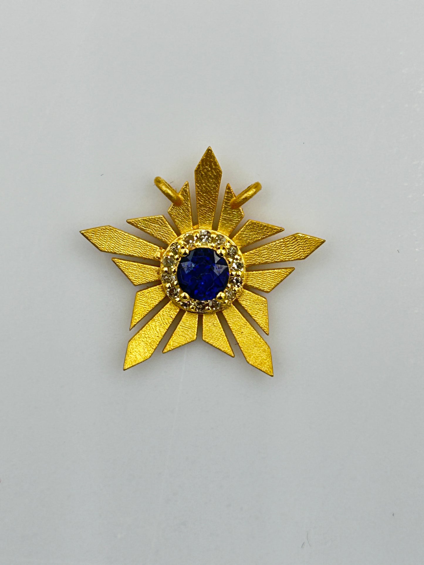 Star 14k Solid Gold Diamond Pendants