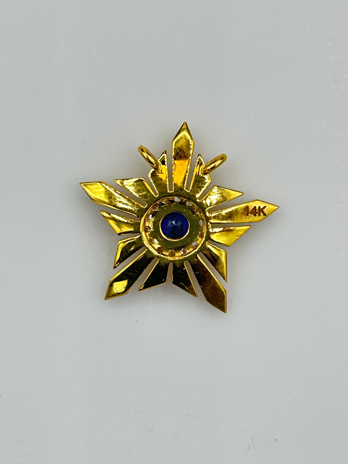 Star 14k Solid Gold Diamond Pendants