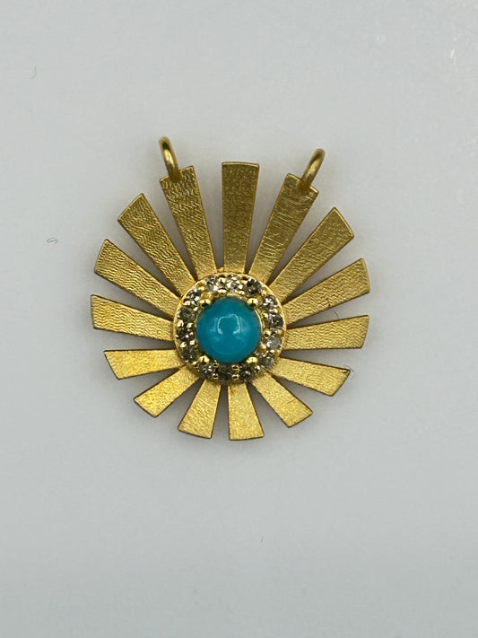 Moon 14k Solid Gold Diamond Pendants