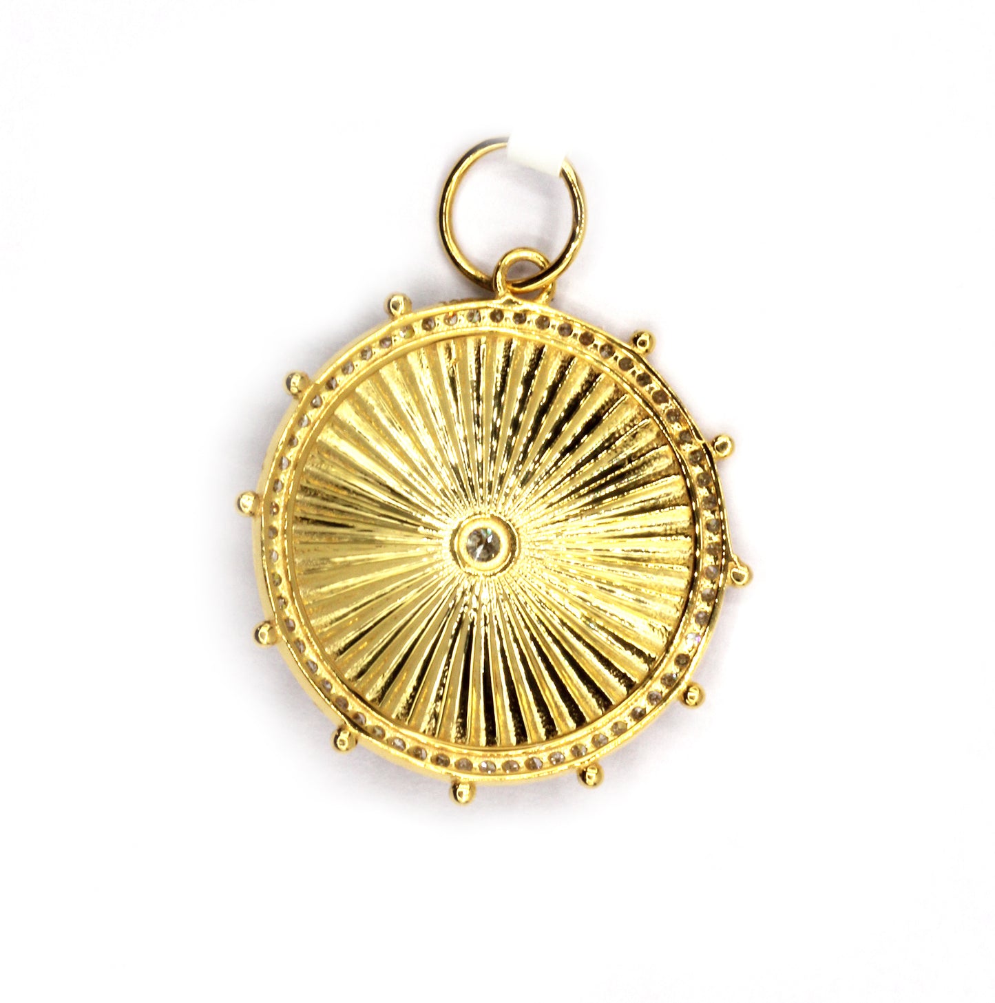 Round 14k Solid Gold Diamond Pendants.