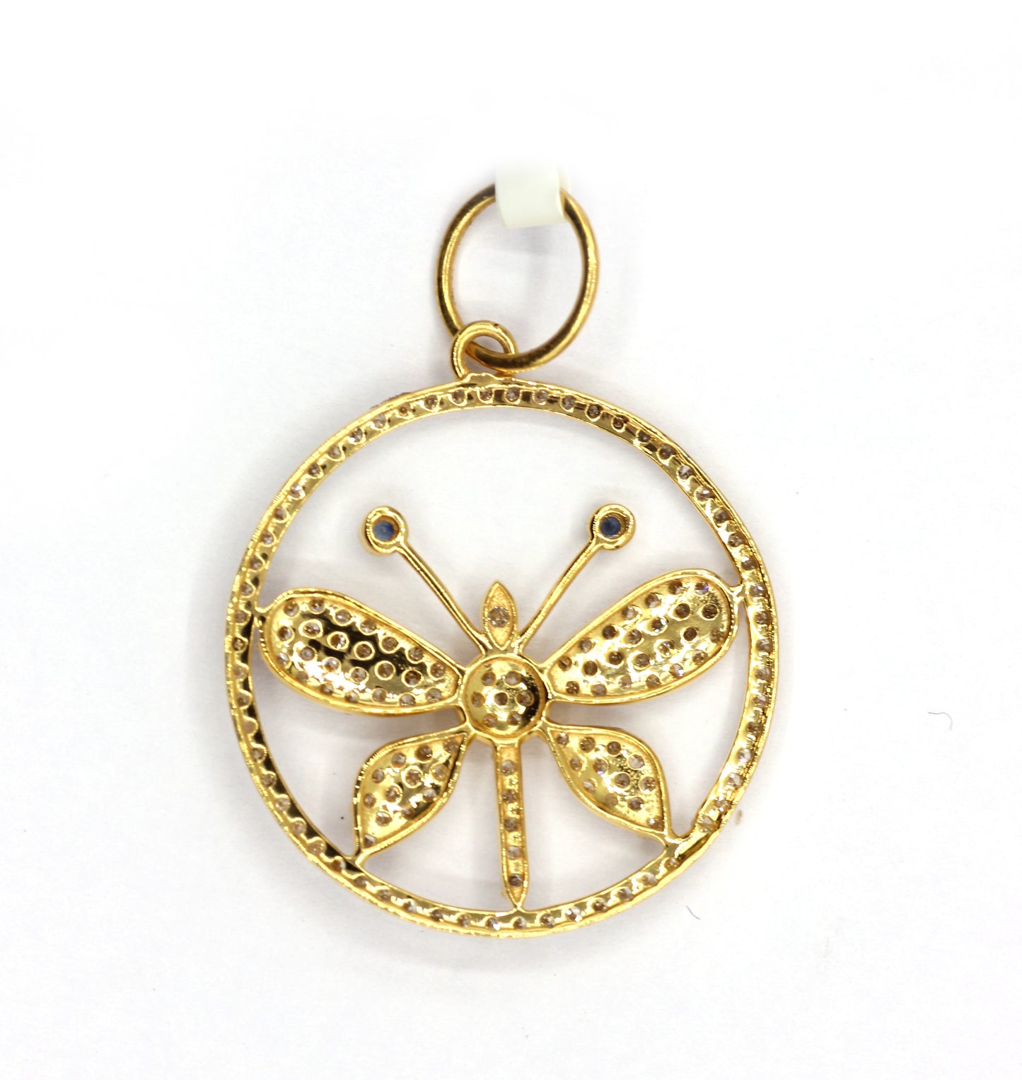 Round 14k Solid Gold Diamond Pendants.