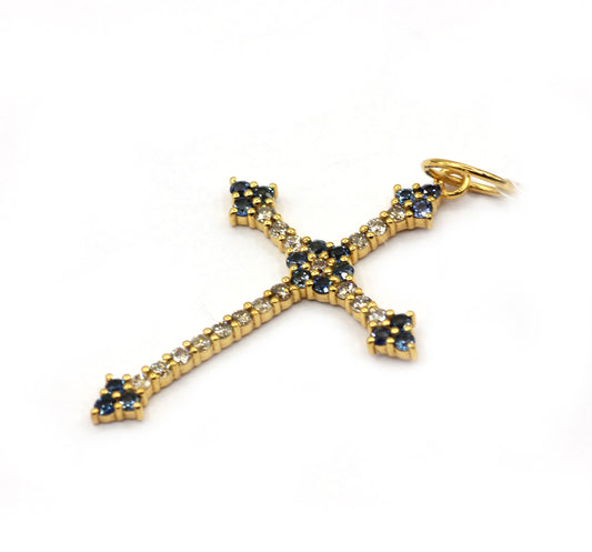 Cross 14k Solid Gold Diamond Pendants.