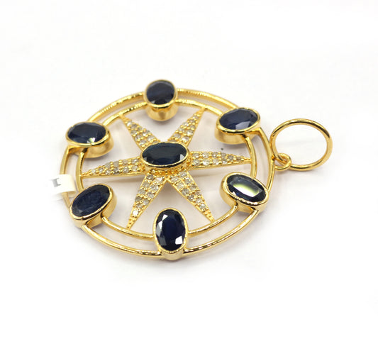 Round 14k Solid Gold Diamond Pendants.