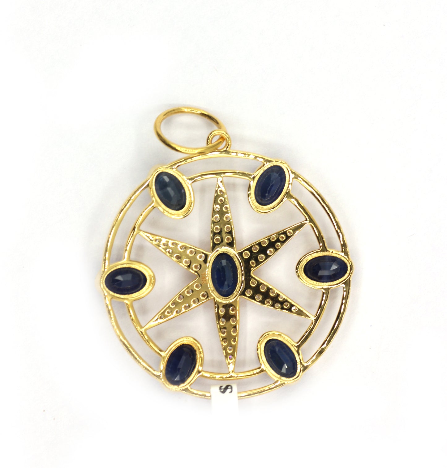 Round 14k Solid Gold Diamond Pendants.