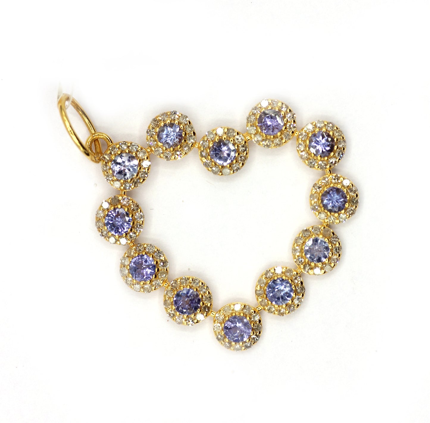 Heart 14k Solid Gold Diamond Pendants.