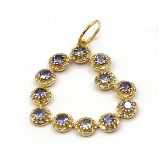 Heart 14k Solid Gold Diamond Pendants.