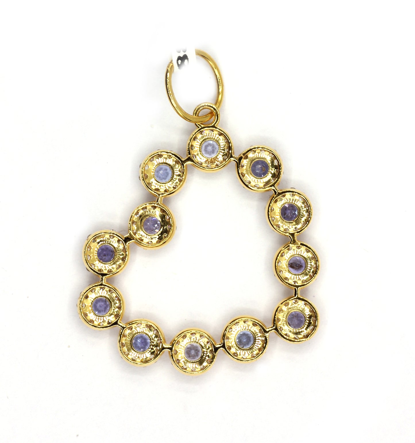 Heart 14k Solid Gold Diamond Pendants.