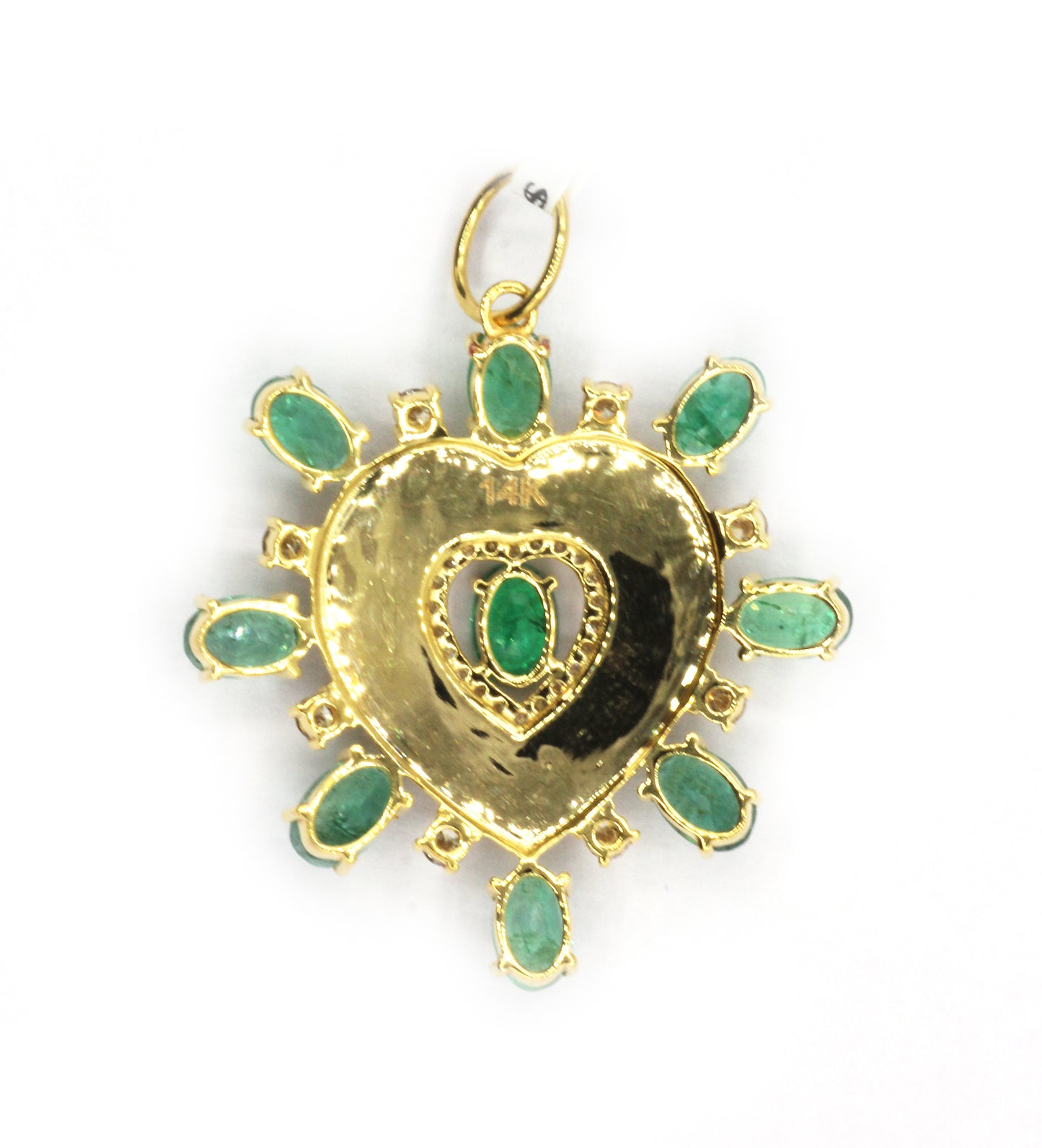 Heart 14k Solid Gold Diamond Pendants.