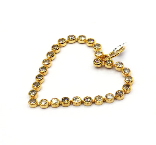 Heart 14k Solid Gold Diamond Pendants.