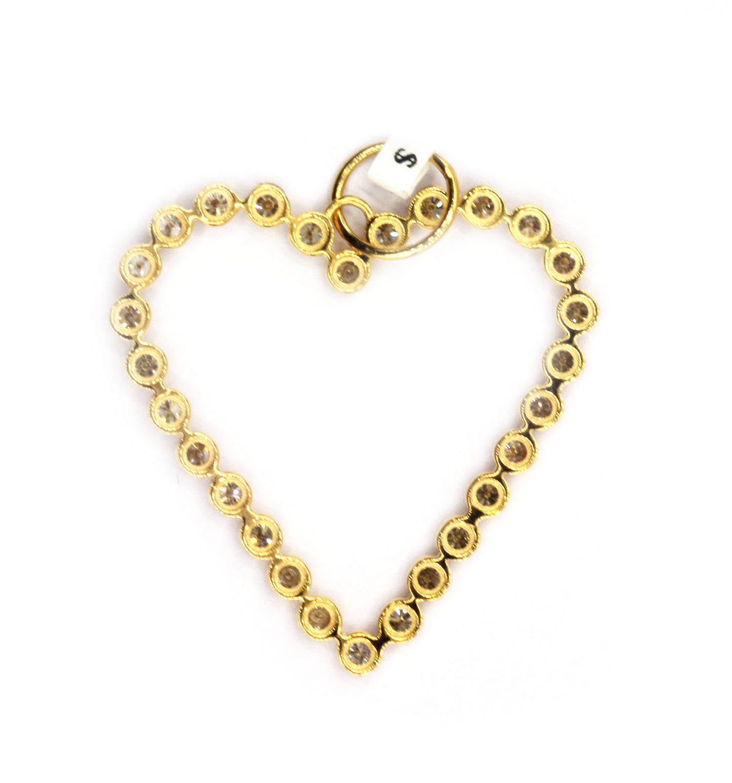 Heart 14k Solid Gold Diamond Pendants.