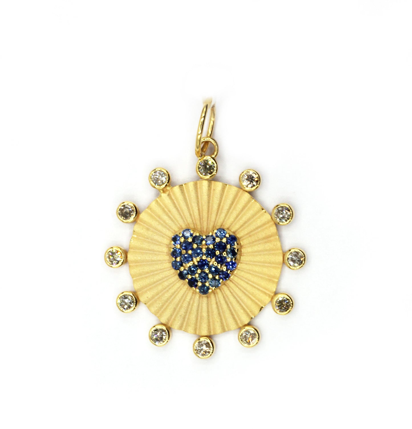 Heart 14k Solid Gold Diamond Pendants.