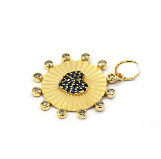 Heart 14k Solid Gold Diamond Pendants.