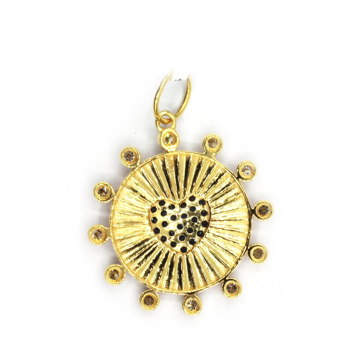 Heart 14k Solid Gold Diamond Pendants.