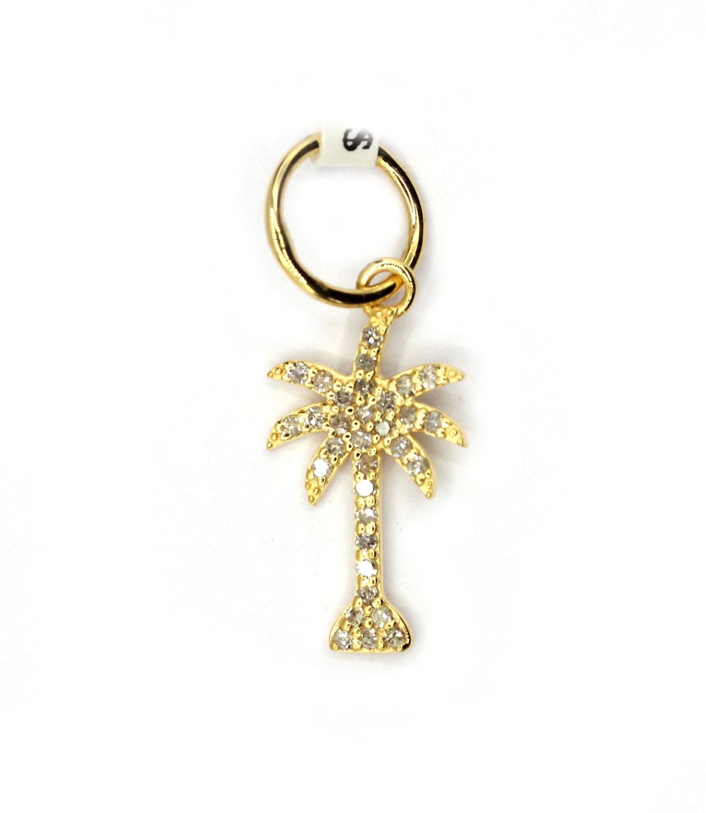 Coconut tree 14k Solid Gold Diamond Pendants
