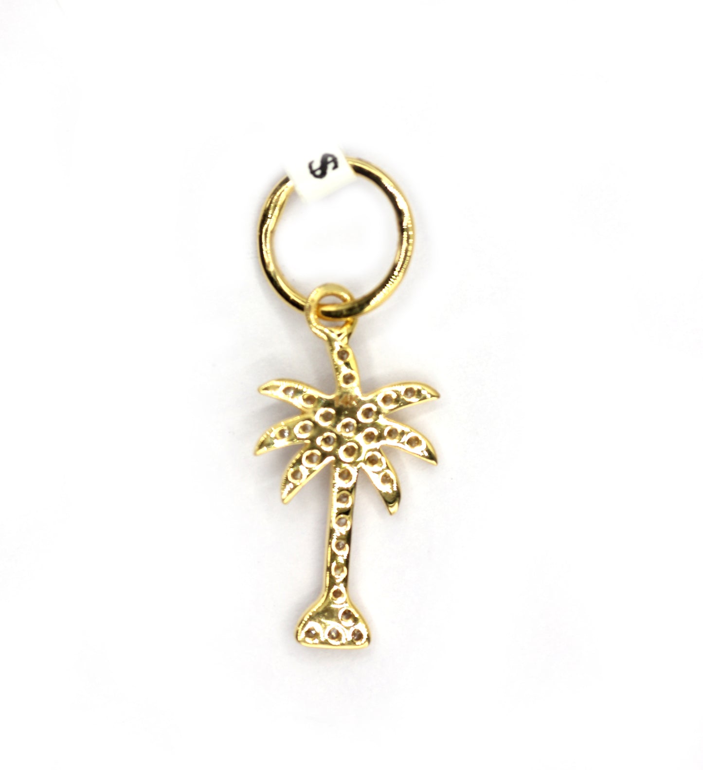 Coconut tree 14k Solid Gold Diamond Pendants