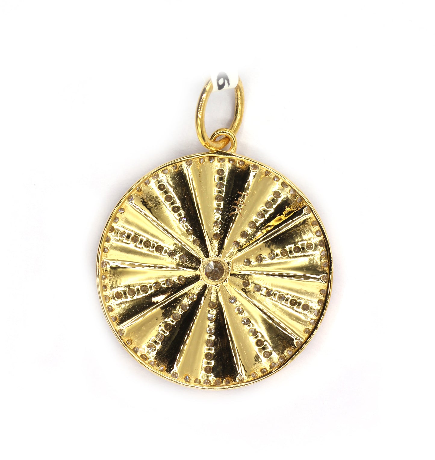 Round 14k Solid Gold Diamond Pendants