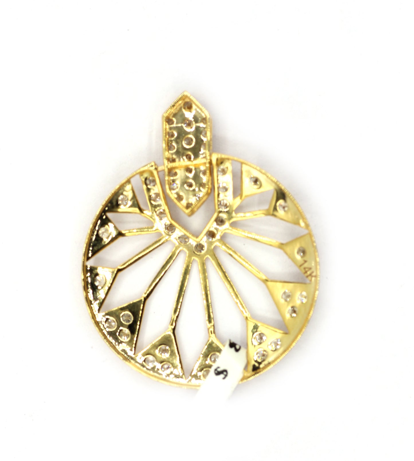 Round 14k Solid Gold Diamond Pendants