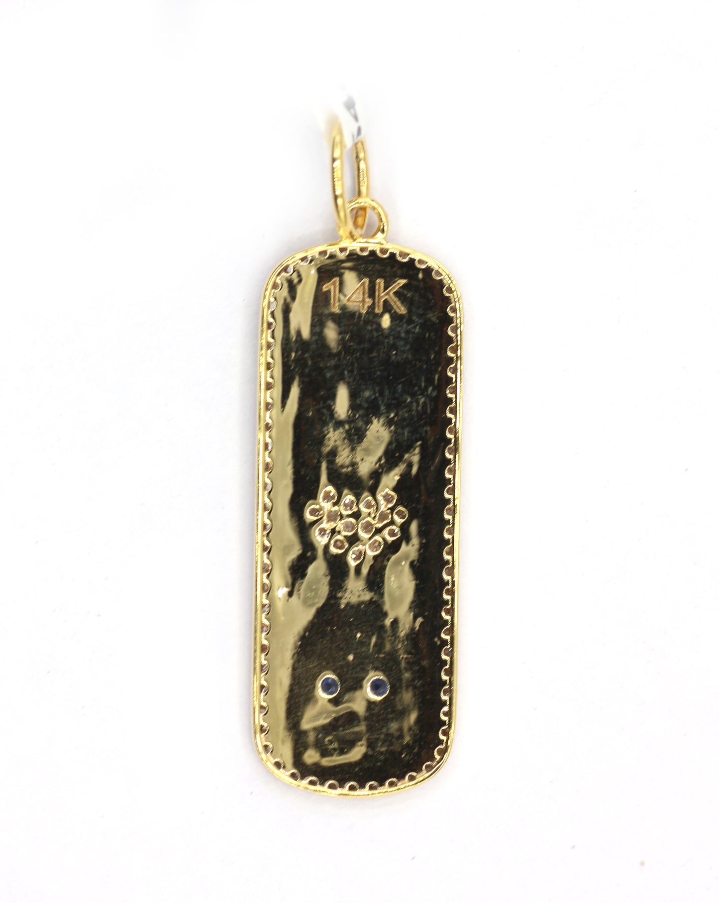 Rectangle 14k Solid Gold Diamond Pendants