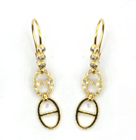 14k Solid Gold Diamond Earring.14k Solid Gold Diamond Earring