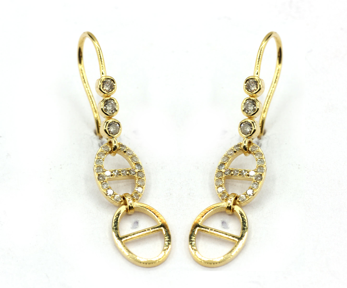14k Solid Gold Diamond Earring.14k Solid Gold Diamond Earring