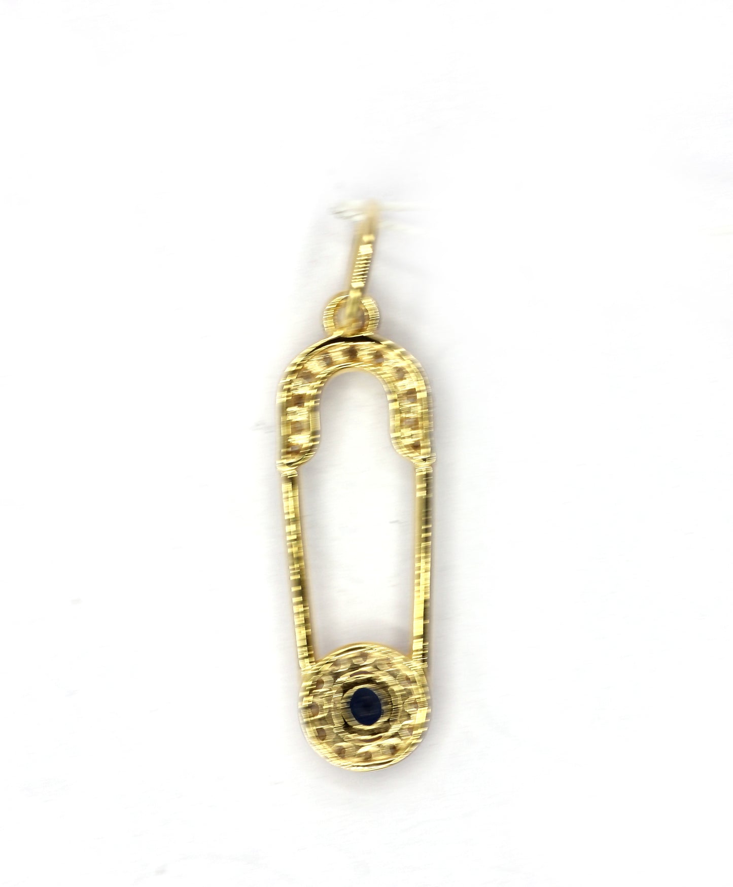 Safety pin 14k Solid Gold Diamond Pendants
