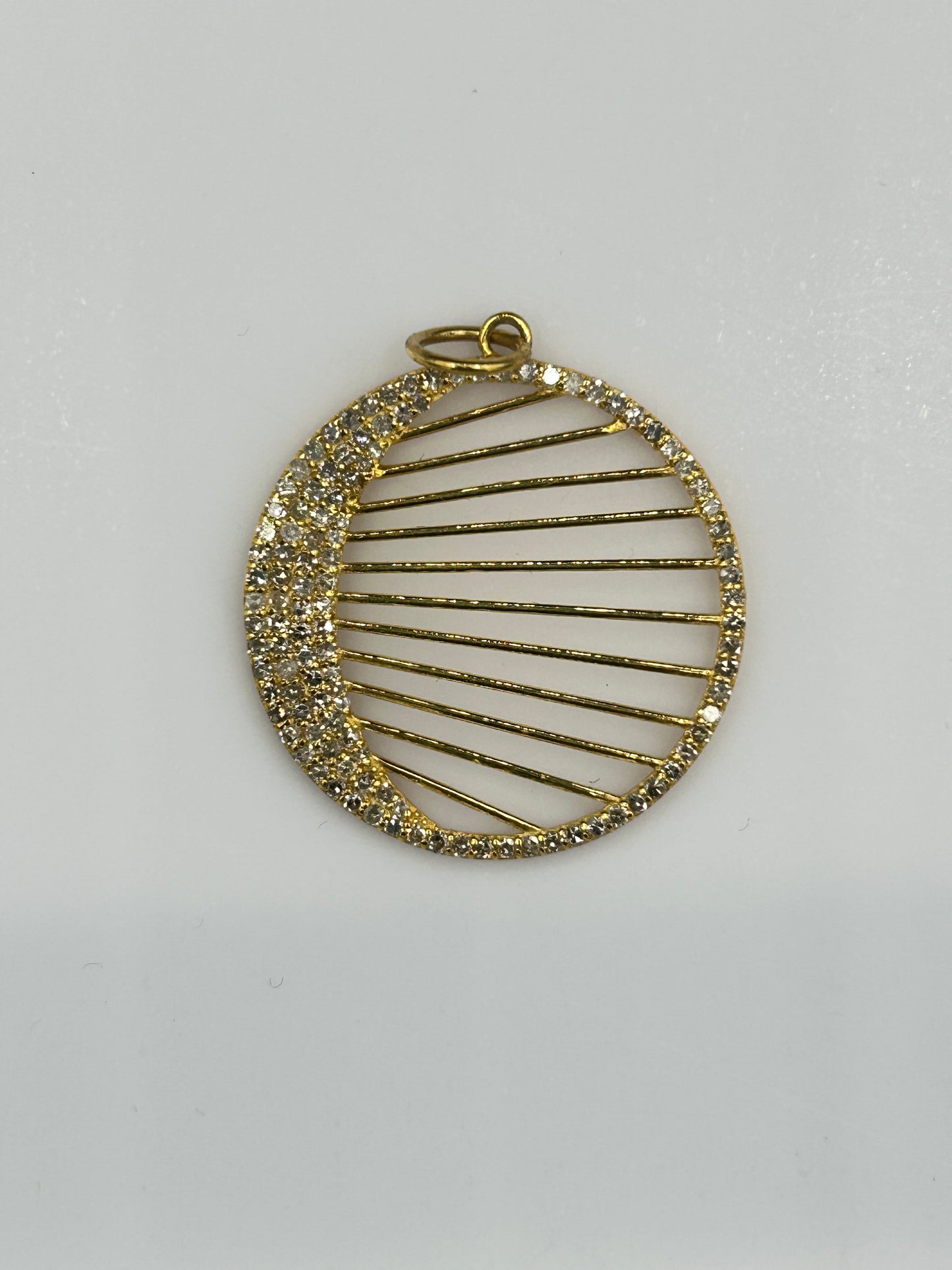 Round 14k Solid Gold Diamond Pendants
