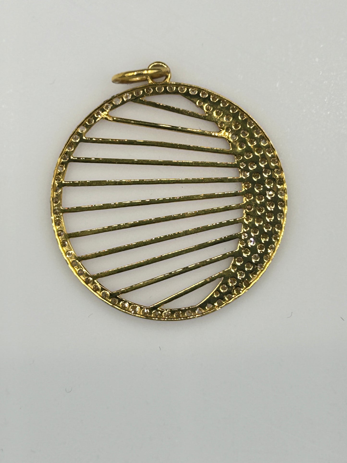 Round 14k Solid Gold Diamond Pendants