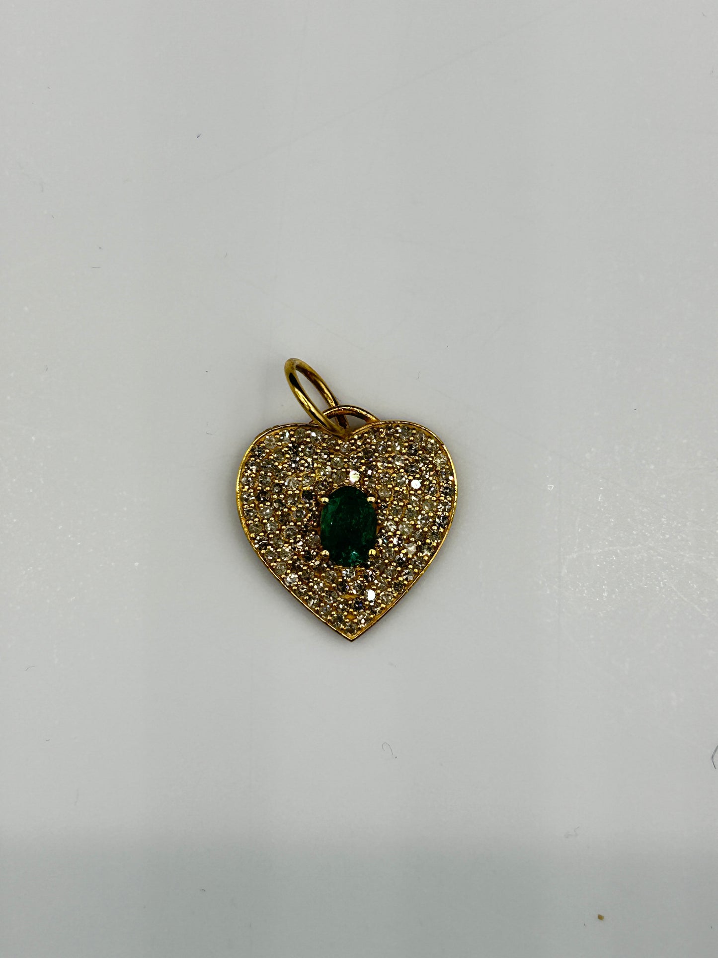 Heart 14k Solid Gold Diamond Pendants