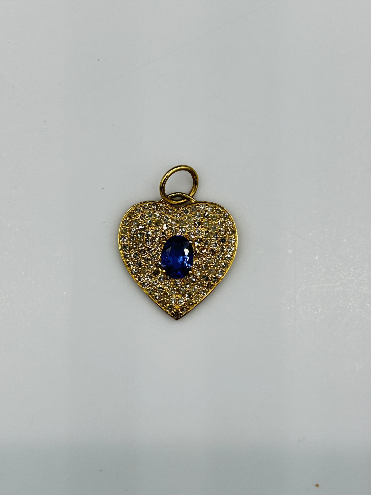 Heart 14k Solid Gold Diamond Pendants