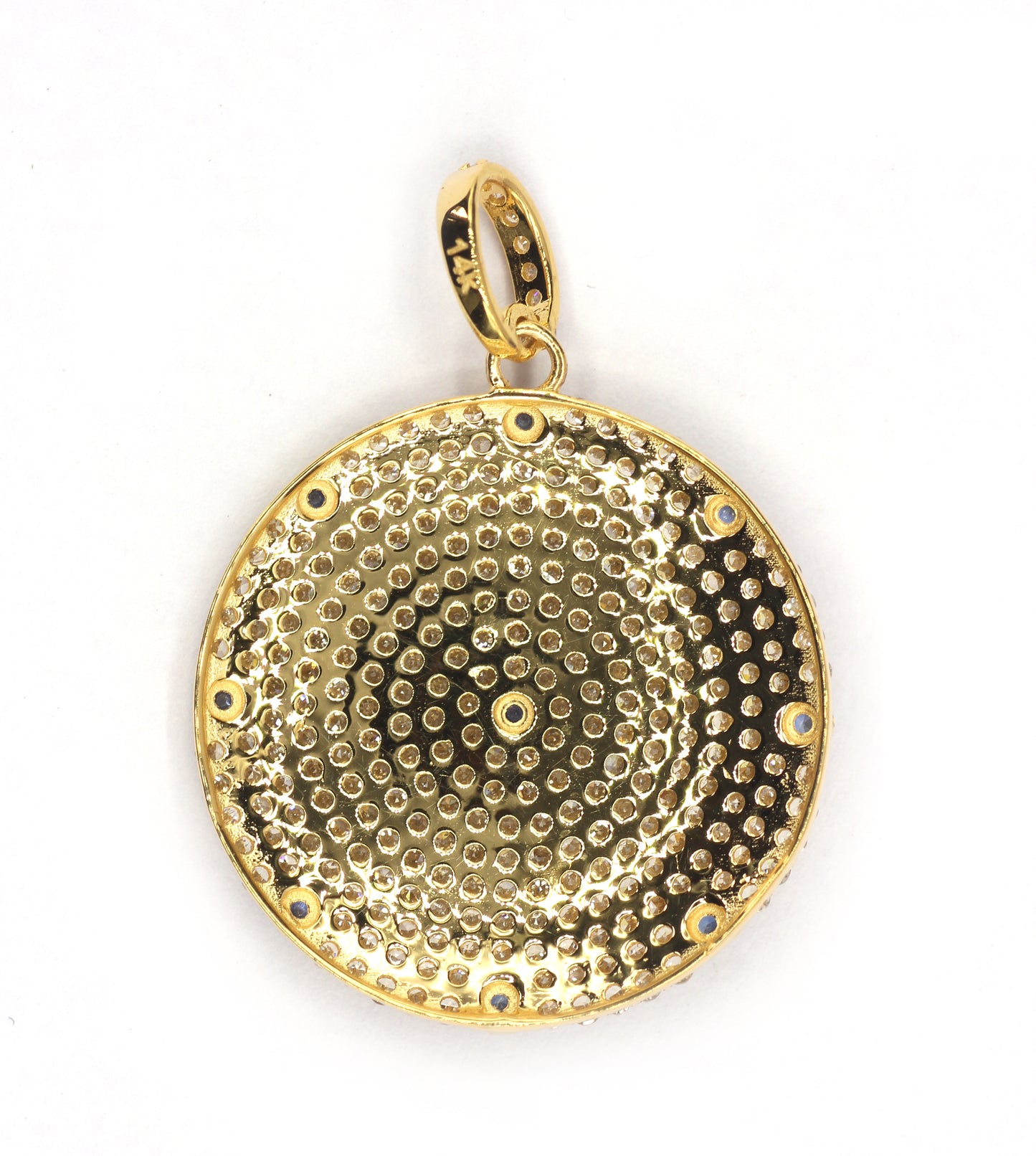 Round 14k Solid Gold Diamond Pendants.