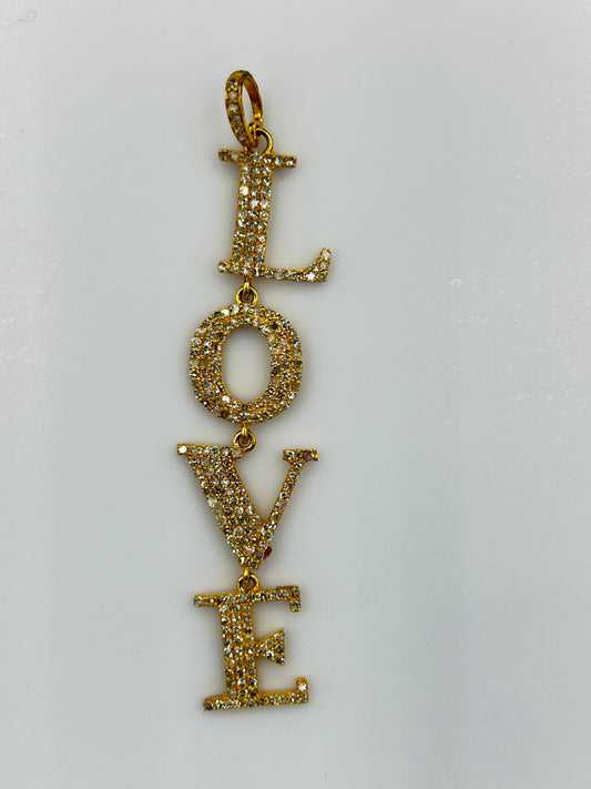 Love 14k Solid Gold Diamond Pendants