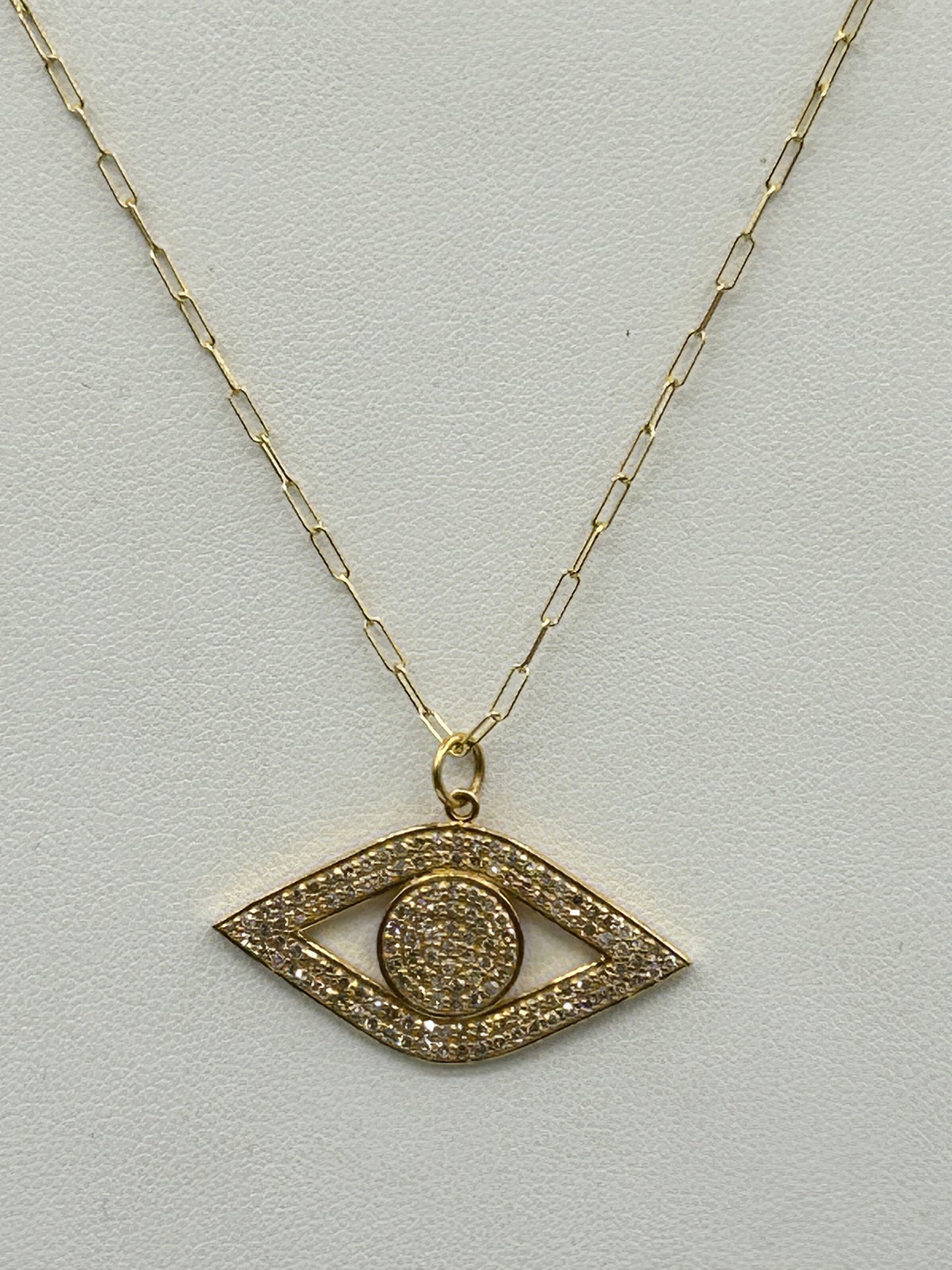 Evil eye 14k Solid Gold Diamond Pendants