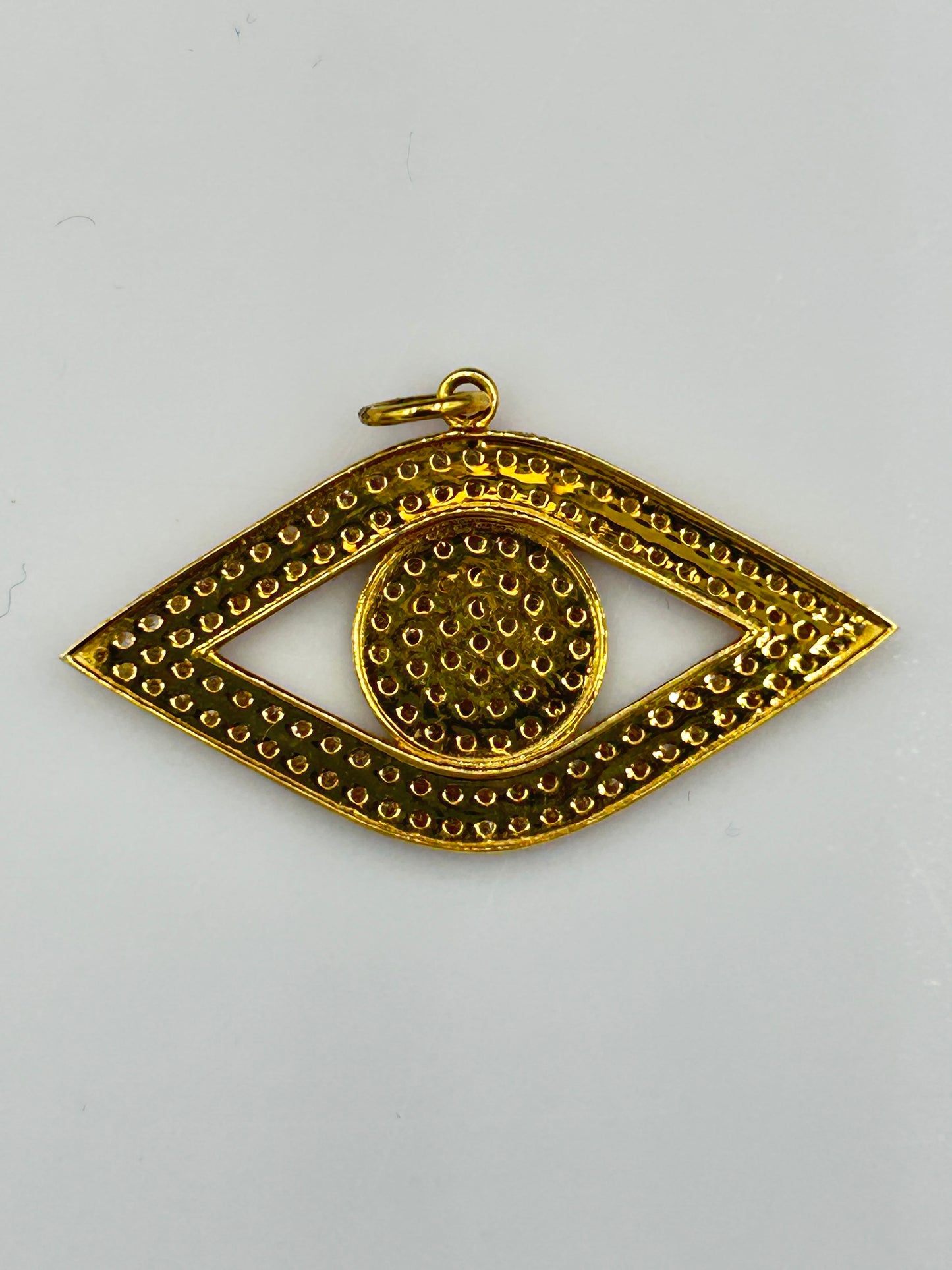 Evil eye 14k Solid Gold Diamond Pendants