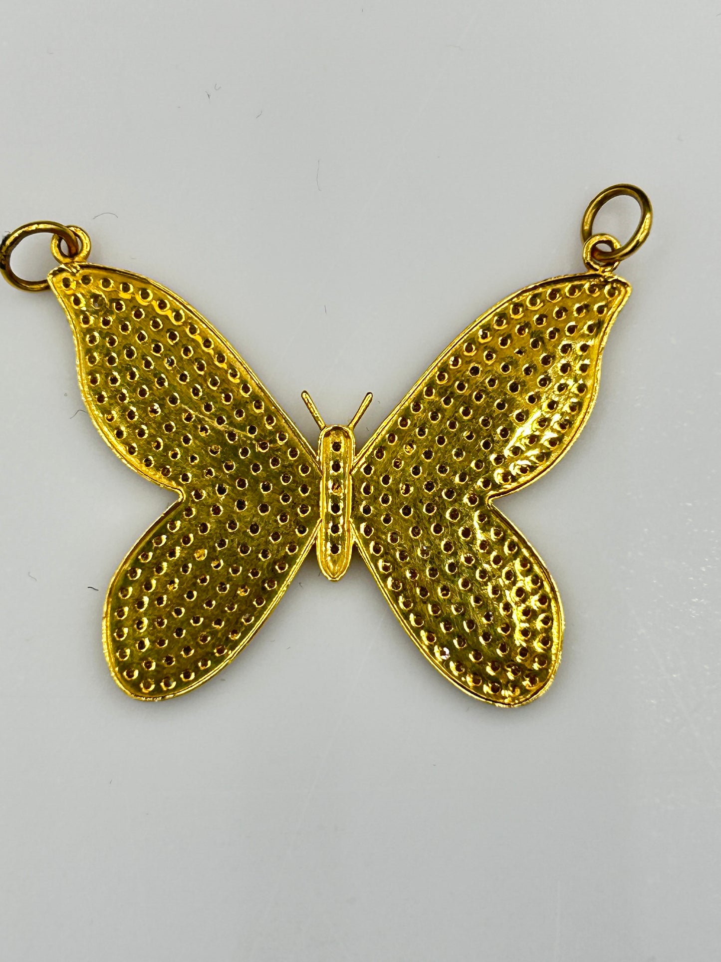 Butterfly 14k Solid Gold Diamond Pendants
