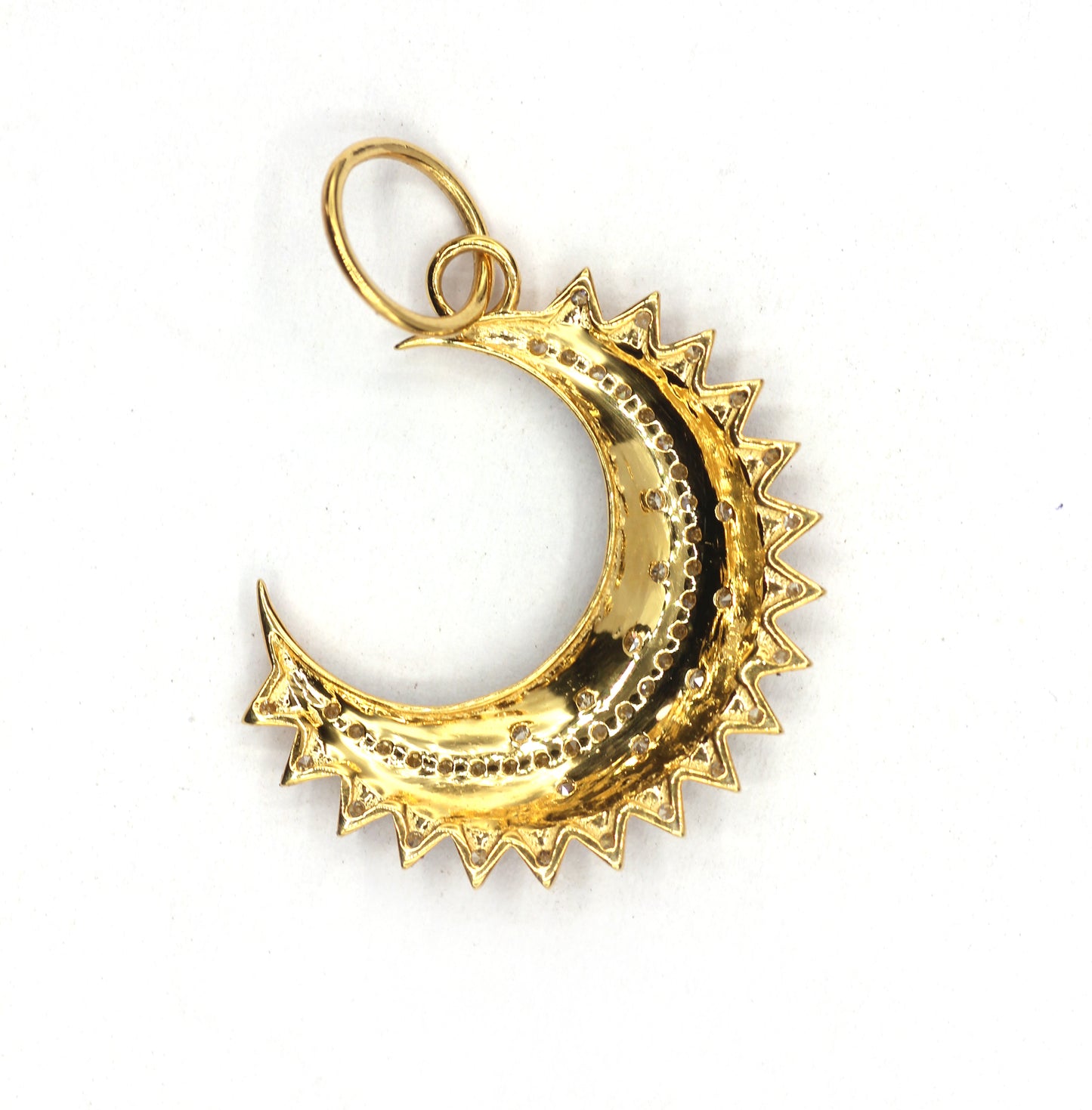 Moon 14k Solid Gold Diamond Pendants