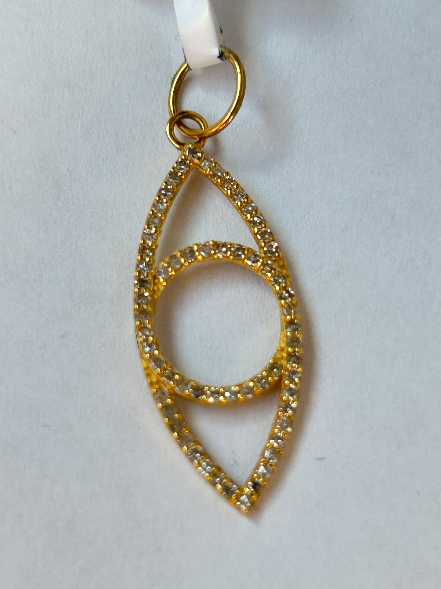Evil Eye 14k Solid Gold Diamond Pendants