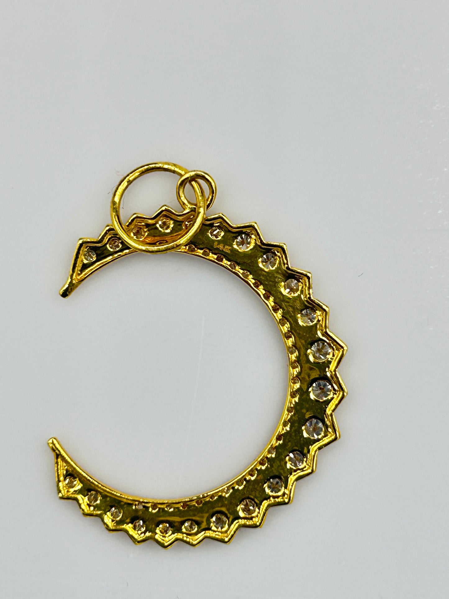 Moon 14k Solid Gold Diamond Pendants