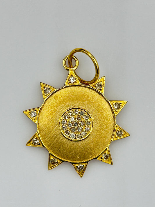 Star 14k Solid Gold Diamond Pendants