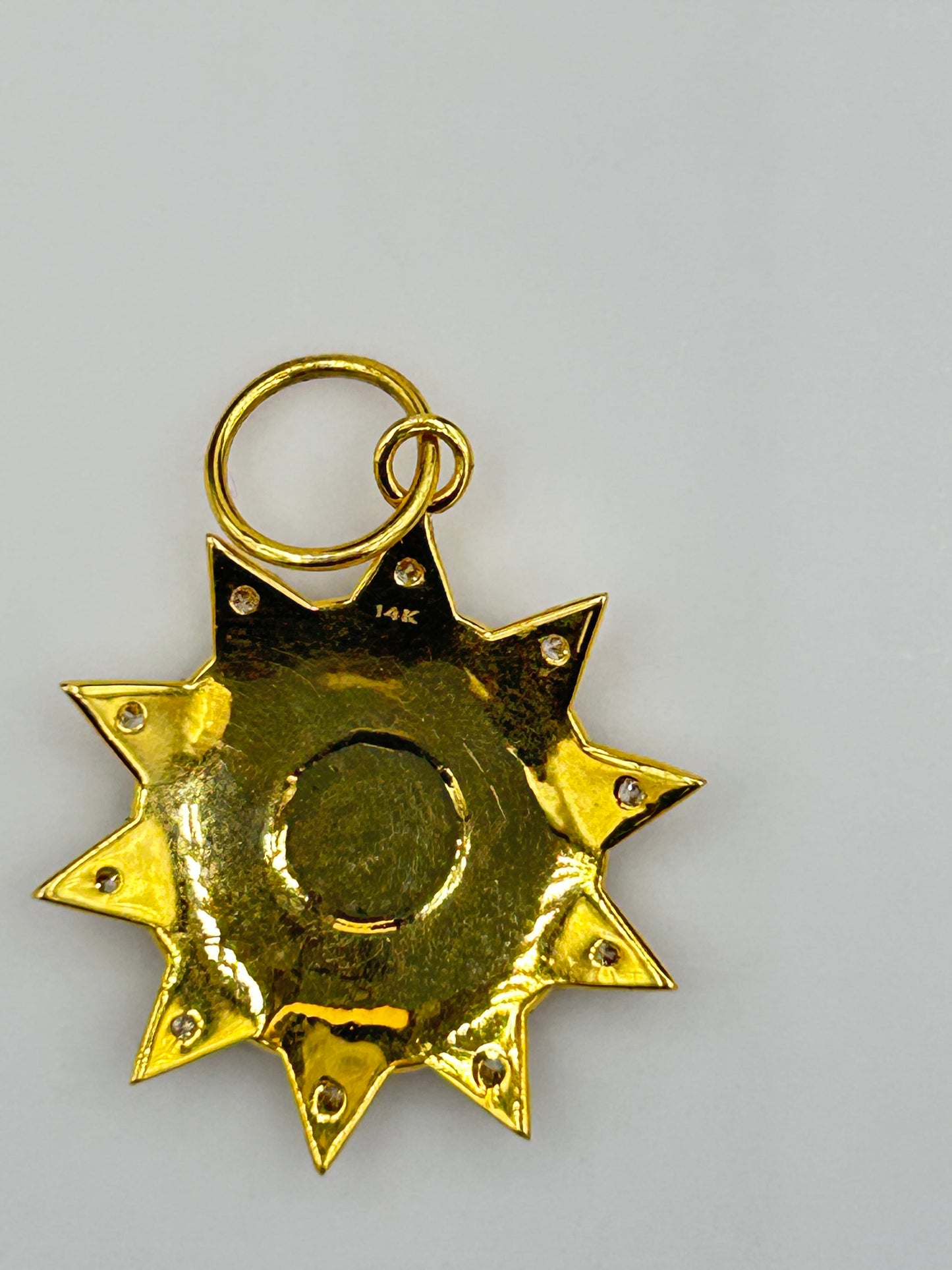 Star 14k Solid Gold Diamond Pendants