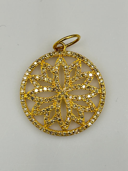 Star 14k Solid Gold Diamond Pendants