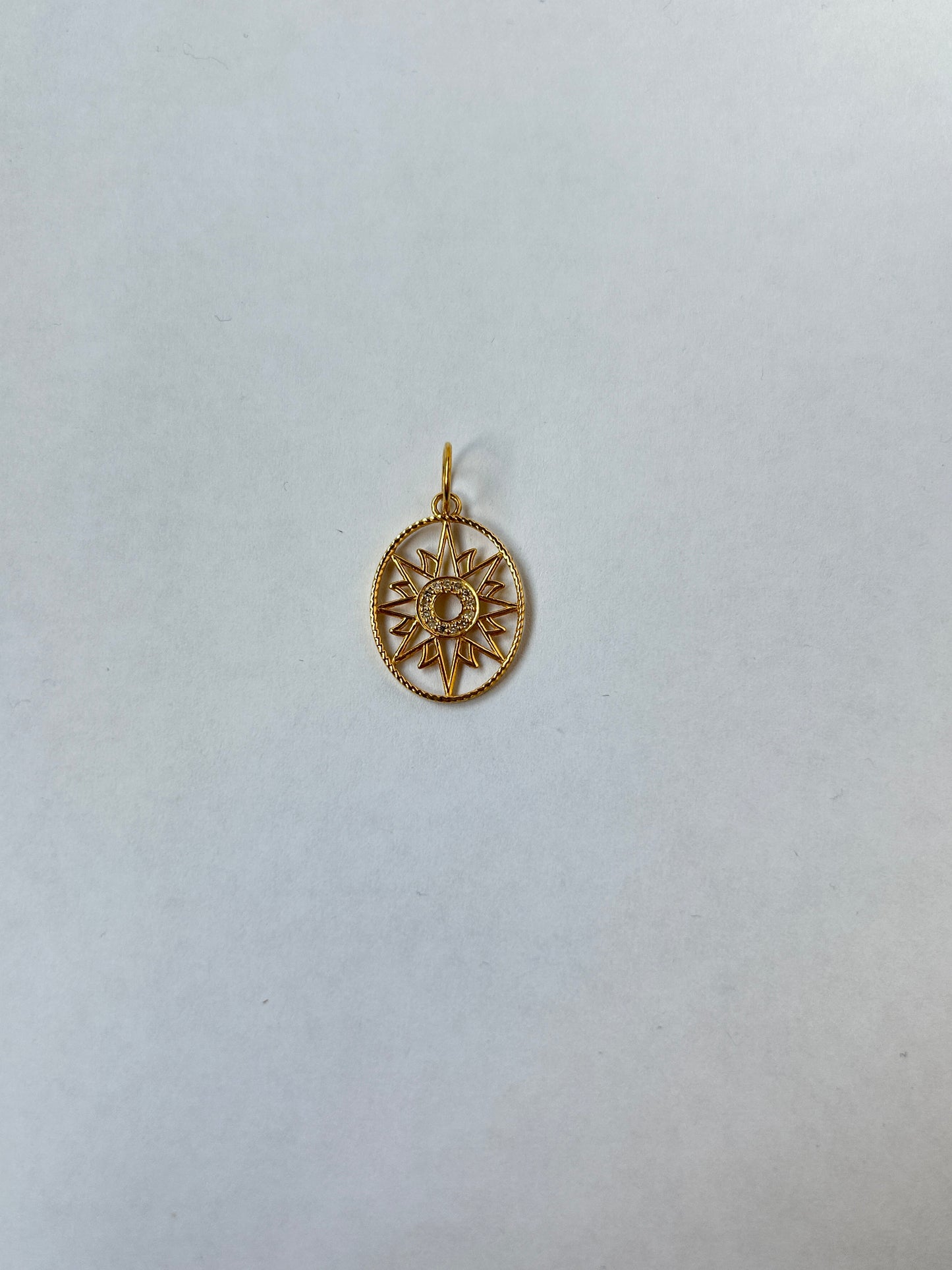 Oval14k Solid Gold Diamond Pendants